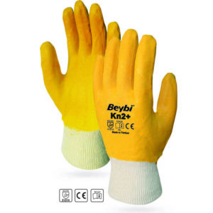 Beybi KN2+ Tam Kaplı Sarı Nitril İş Eldiveni